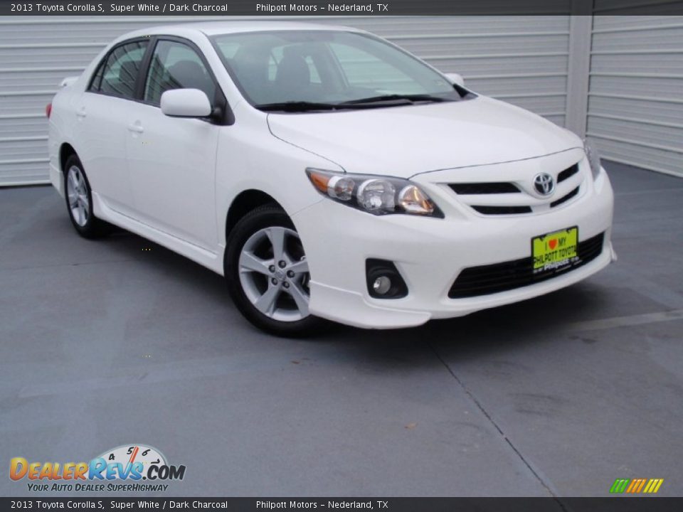 2013 Toyota Corolla S Super White / Dark Charcoal Photo #1