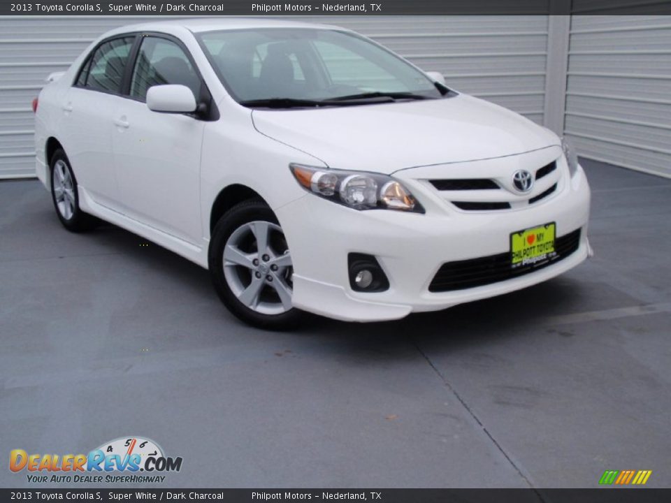 2013 Toyota Corolla S Super White / Dark Charcoal Photo #2