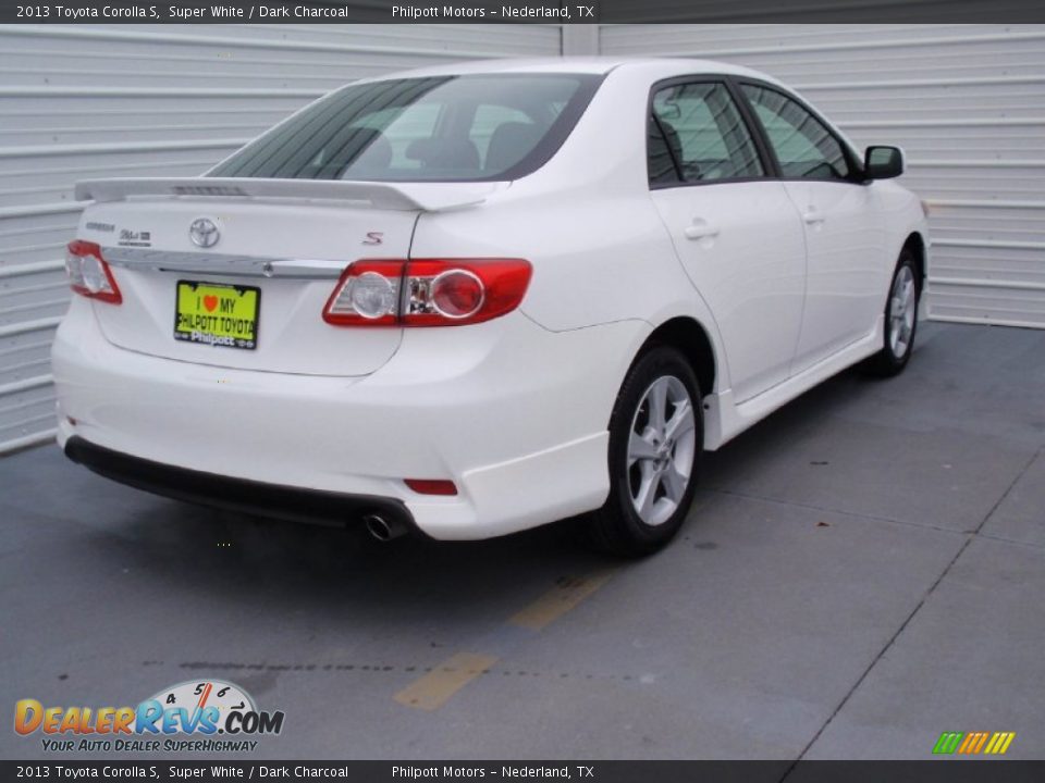 2013 Toyota Corolla S Super White / Dark Charcoal Photo #5