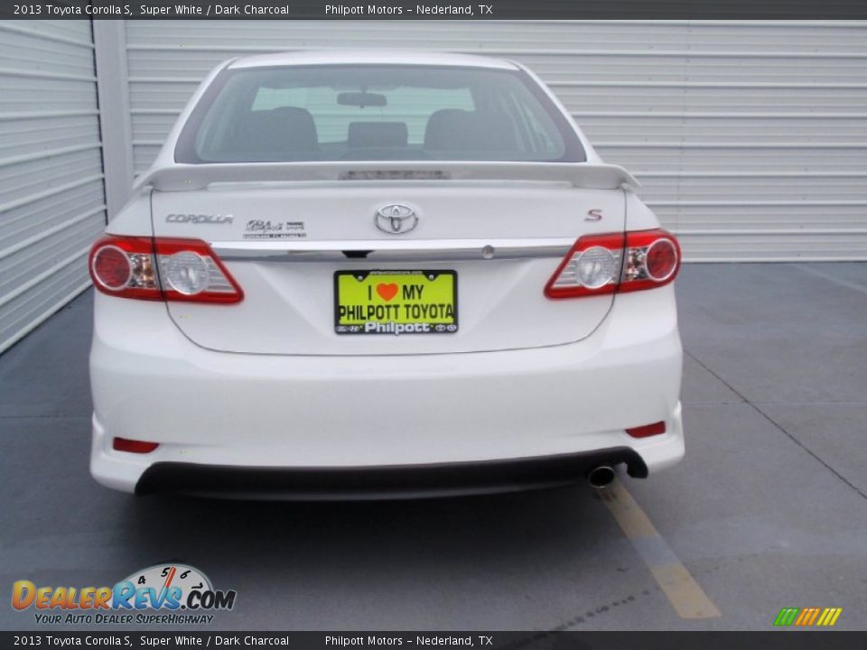 2013 Toyota Corolla S Super White / Dark Charcoal Photo #6