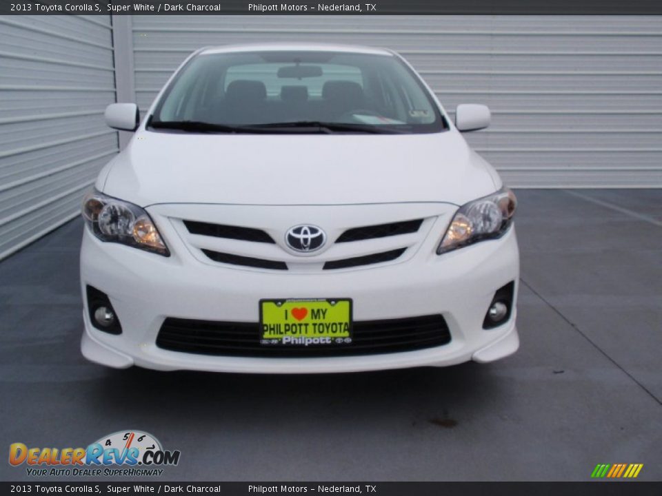 2013 Toyota Corolla S Super White / Dark Charcoal Photo #9