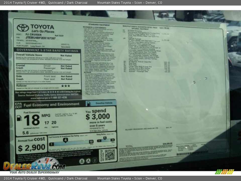 2014 Toyota FJ Cruiser 4WD Quicksand / Dark Charcoal Photo #11