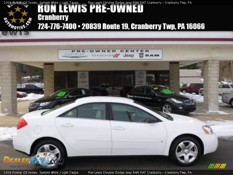 2009 Pontiac G6 Sedan Summit White / Light Taupe Photo #1