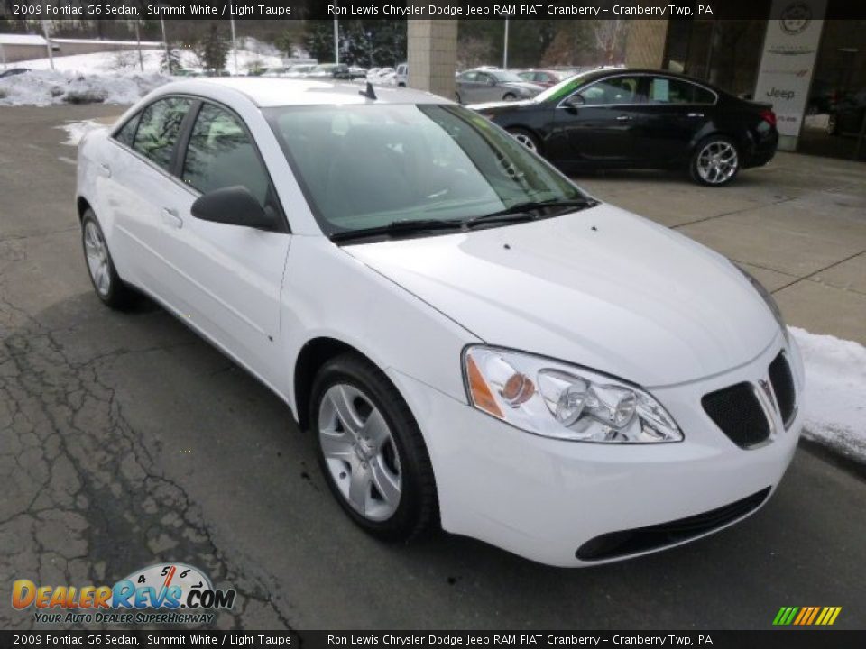 2009 Pontiac G6 Sedan Summit White / Light Taupe Photo #2