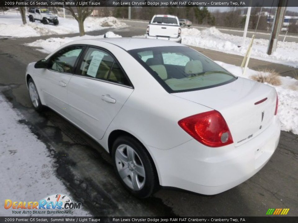 2009 Pontiac G6 Sedan Summit White / Light Taupe Photo #6