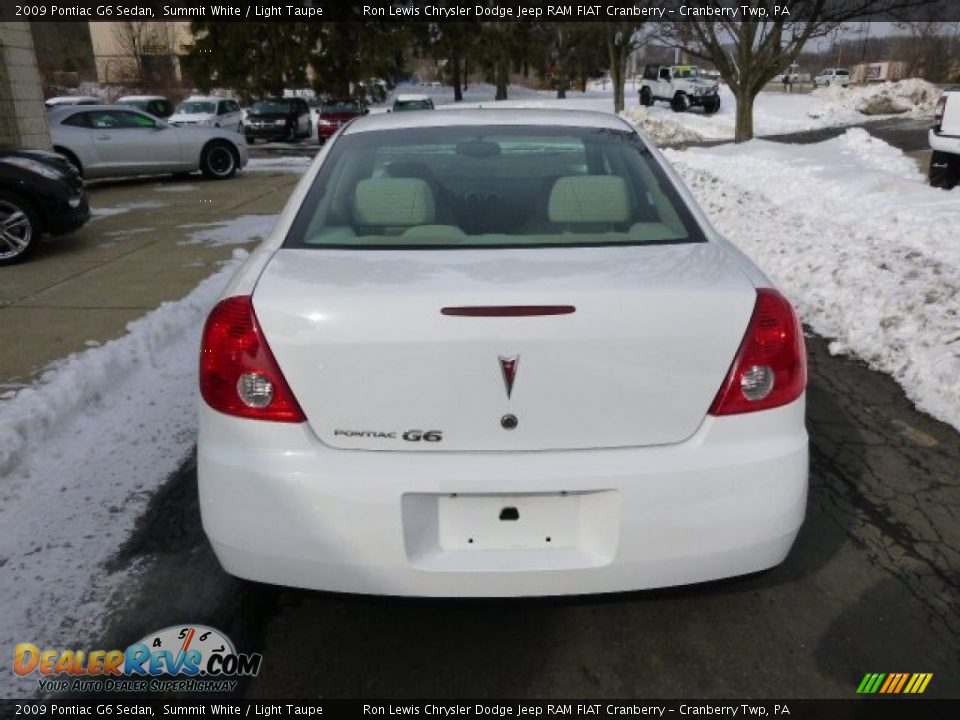 2009 Pontiac G6 Sedan Summit White / Light Taupe Photo #7