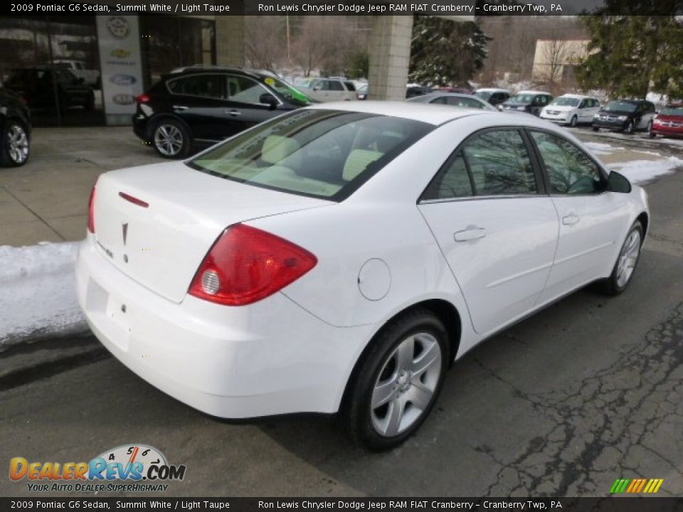 2009 Pontiac G6 Sedan Summit White / Light Taupe Photo #8
