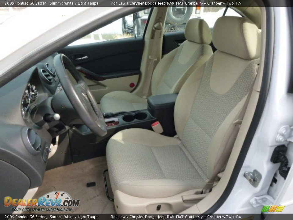 2009 Pontiac G6 Sedan Summit White / Light Taupe Photo #10