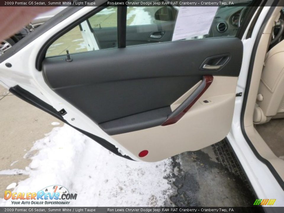 2009 Pontiac G6 Sedan Summit White / Light Taupe Photo #13