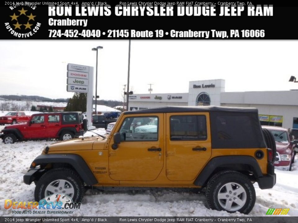 2014 Jeep Wrangler Unlimited Sport 4x4 Amp'd / Black Photo #1