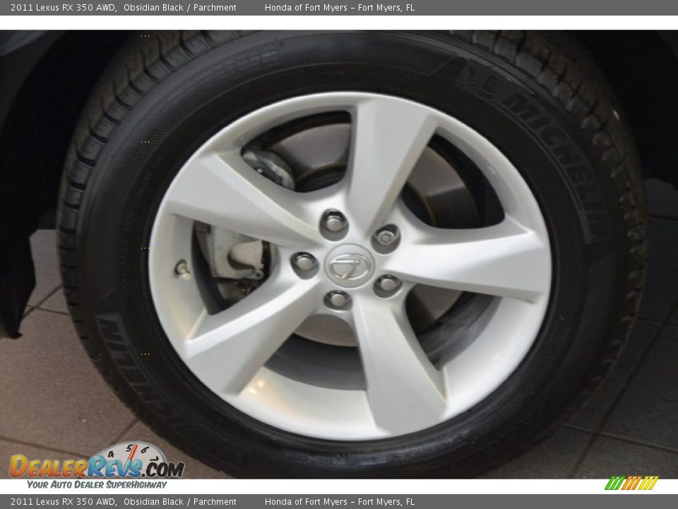 2011 Lexus RX 350 AWD Obsidian Black / Parchment Photo #9