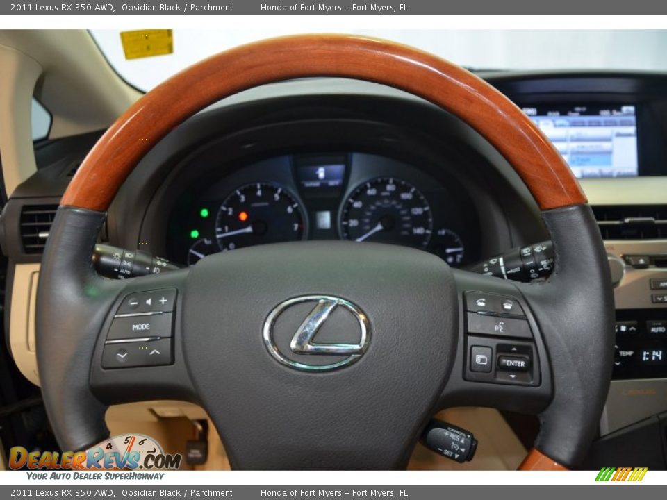 2011 Lexus RX 350 AWD Obsidian Black / Parchment Photo #22