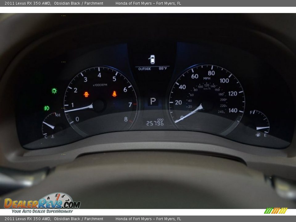 2011 Lexus RX 350 AWD Obsidian Black / Parchment Photo #25
