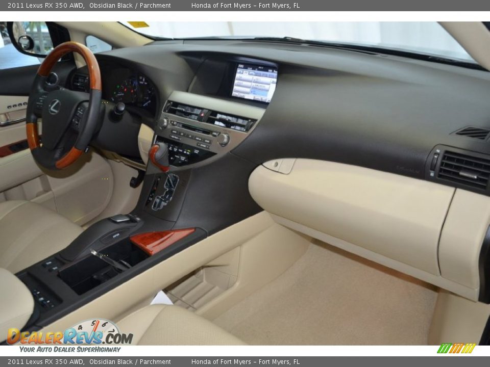 2011 Lexus RX 350 AWD Obsidian Black / Parchment Photo #36