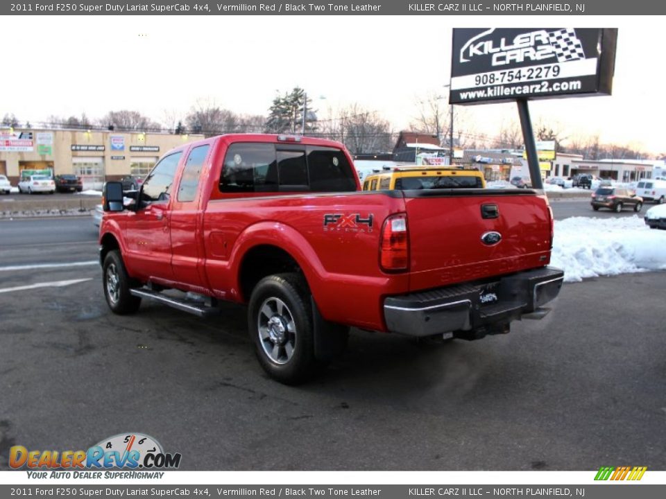2011 Ford F250 Super Duty Lariat SuperCab 4x4 Vermillion Red / Black Two Tone Leather Photo #5