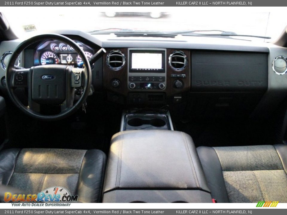2011 Ford F250 Super Duty Lariat SuperCab 4x4 Vermillion Red / Black Two Tone Leather Photo #8
