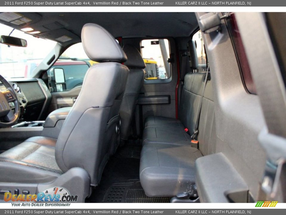 2011 Ford F250 Super Duty Lariat SuperCab 4x4 Vermillion Red / Black Two Tone Leather Photo #9
