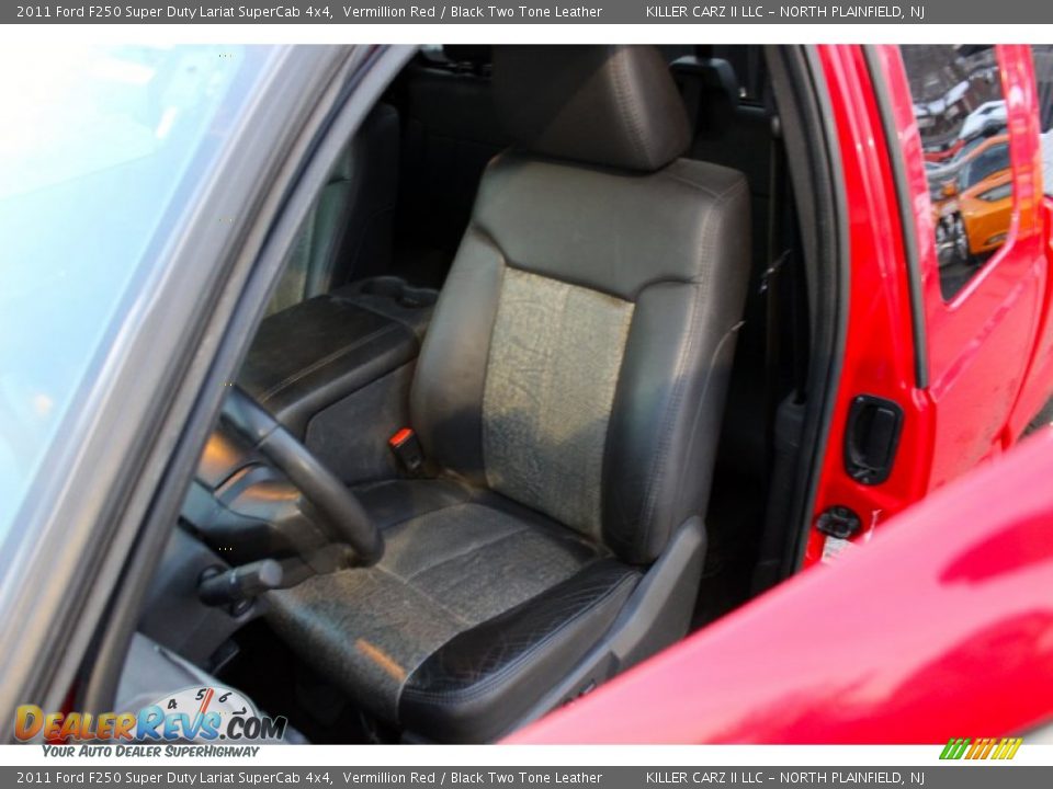 2011 Ford F250 Super Duty Lariat SuperCab 4x4 Vermillion Red / Black Two Tone Leather Photo #13