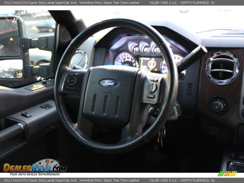 2011 Ford F250 Super Duty Lariat SuperCab 4x4 Vermillion Red / Black Two Tone Leather Photo #17