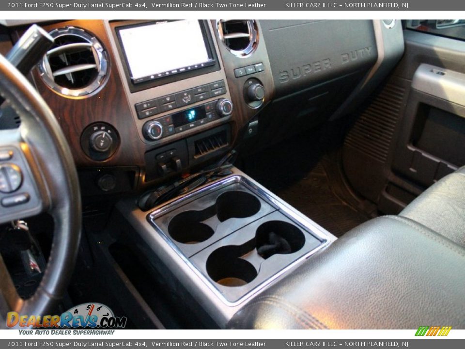 2011 Ford F250 Super Duty Lariat SuperCab 4x4 Vermillion Red / Black Two Tone Leather Photo #20