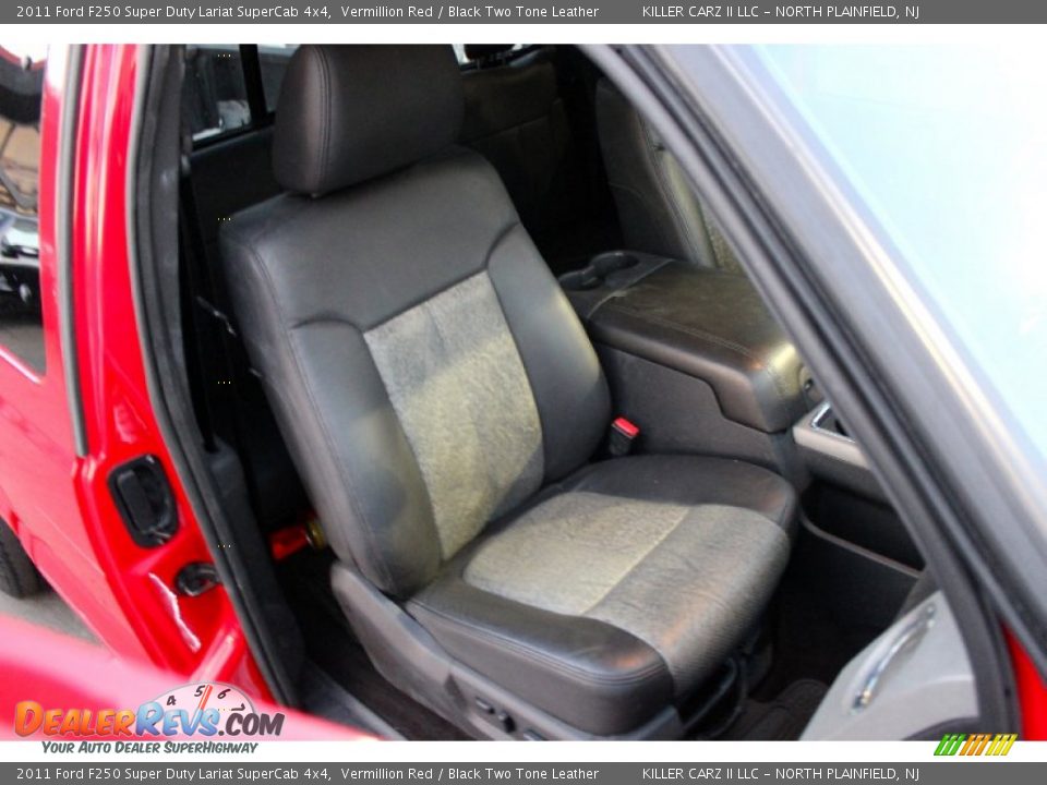 2011 Ford F250 Super Duty Lariat SuperCab 4x4 Vermillion Red / Black Two Tone Leather Photo #21