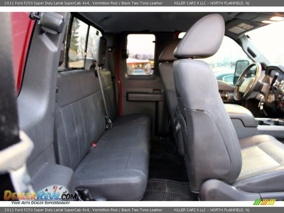 2011 Ford F250 Super Duty Lariat SuperCab 4x4 Vermillion Red / Black Two Tone Leather Photo #24