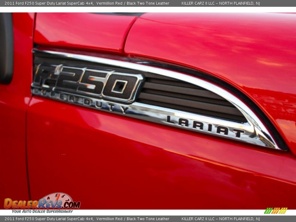 2011 Ford F250 Super Duty Lariat SuperCab 4x4 Vermillion Red / Black Two Tone Leather Photo #26