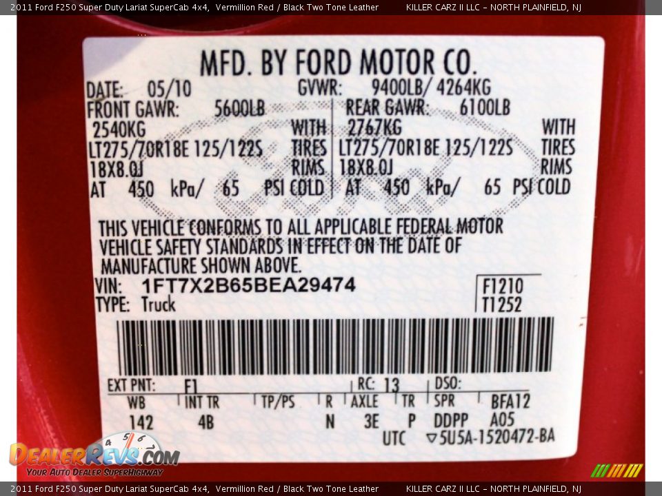 2011 Ford F250 Super Duty Lariat SuperCab 4x4 Vermillion Red / Black Two Tone Leather Photo #29