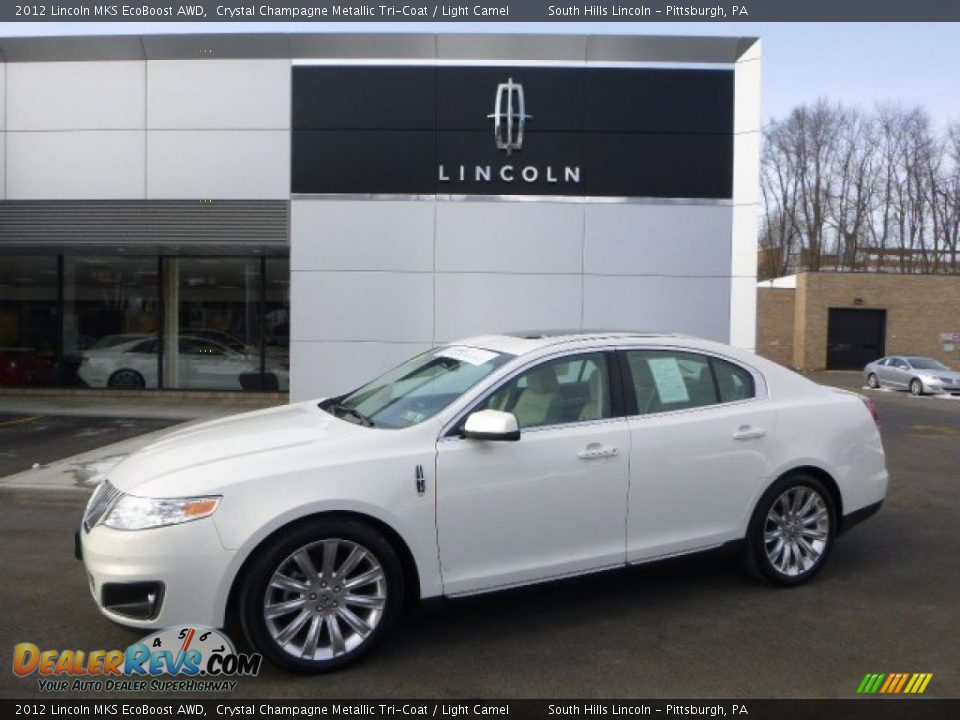 2012 Lincoln MKS EcoBoost AWD Crystal Champagne Metallic Tri-Coat / Light Camel Photo #1
