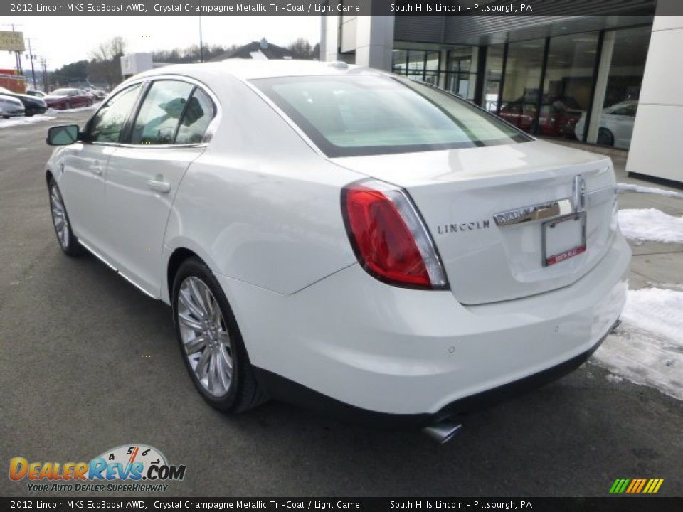 2012 Lincoln MKS EcoBoost AWD Crystal Champagne Metallic Tri-Coat / Light Camel Photo #3