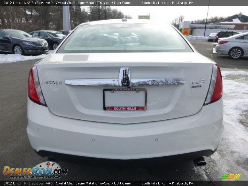 2012 Lincoln MKS EcoBoost AWD Crystal Champagne Metallic Tri-Coat / Light Camel Photo #4