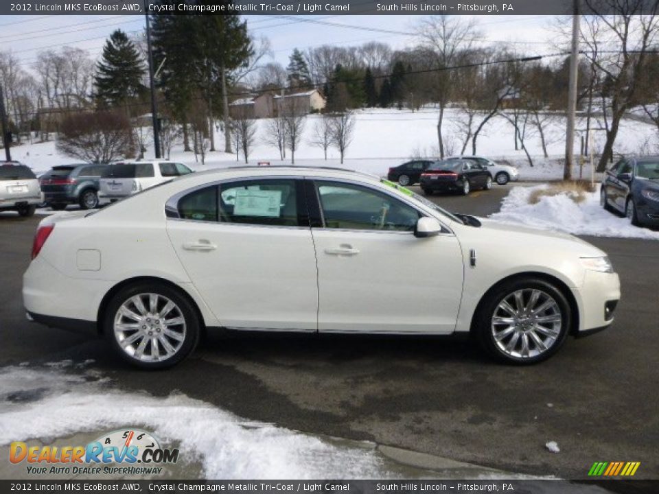 2012 Lincoln MKS EcoBoost AWD Crystal Champagne Metallic Tri-Coat / Light Camel Photo #6