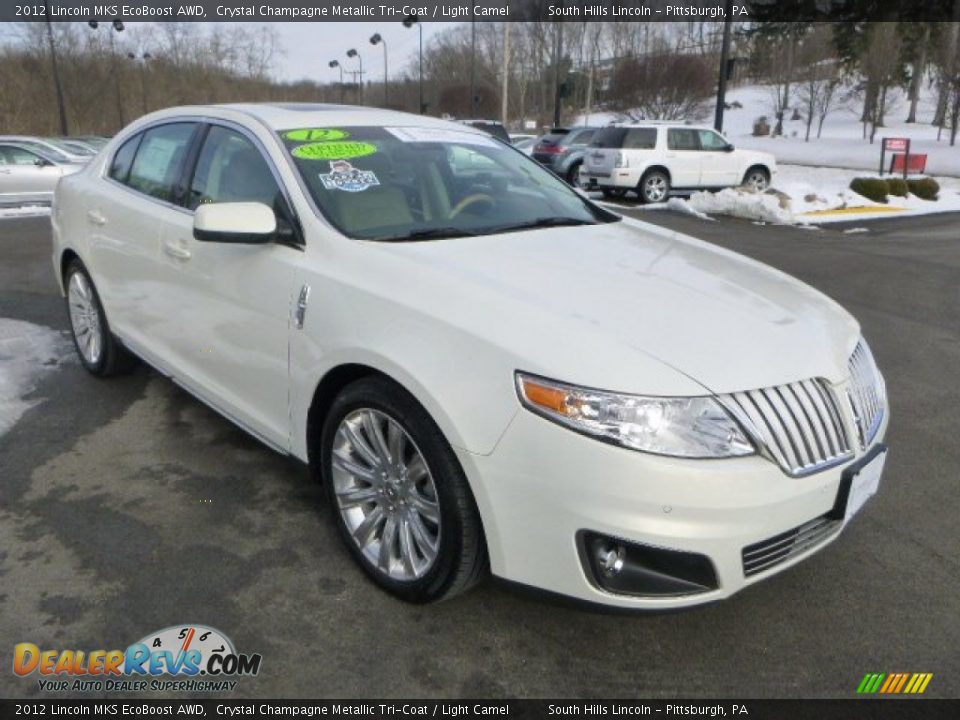 2012 Lincoln MKS EcoBoost AWD Crystal Champagne Metallic Tri-Coat / Light Camel Photo #7