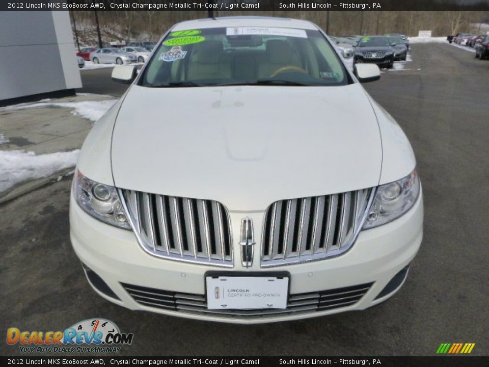 2012 Lincoln MKS EcoBoost AWD Crystal Champagne Metallic Tri-Coat / Light Camel Photo #8