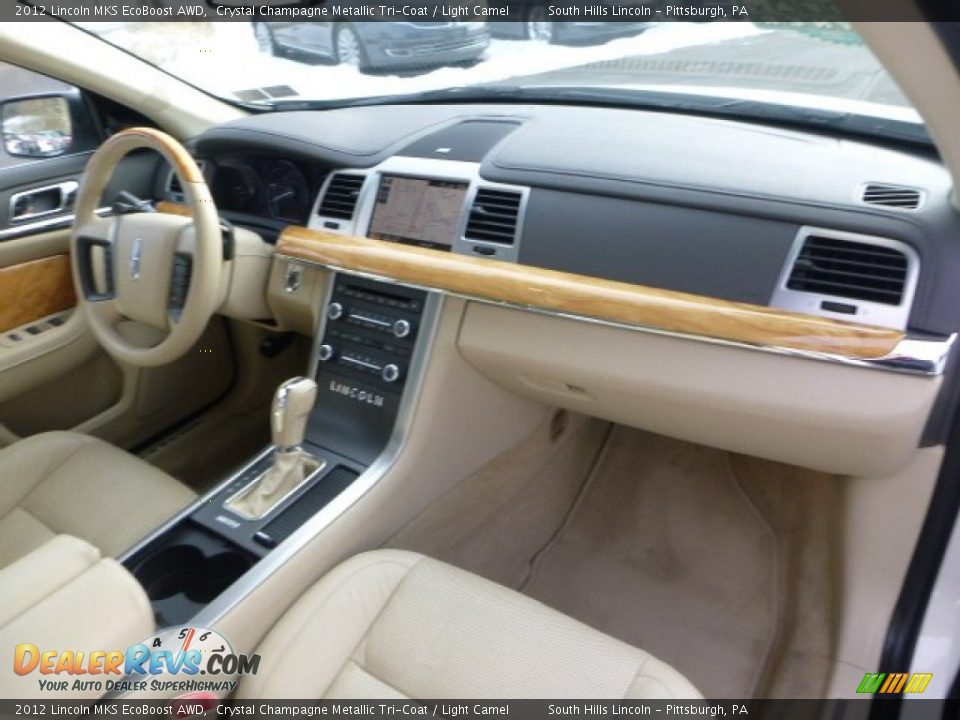 2012 Lincoln MKS EcoBoost AWD Crystal Champagne Metallic Tri-Coat / Light Camel Photo #11