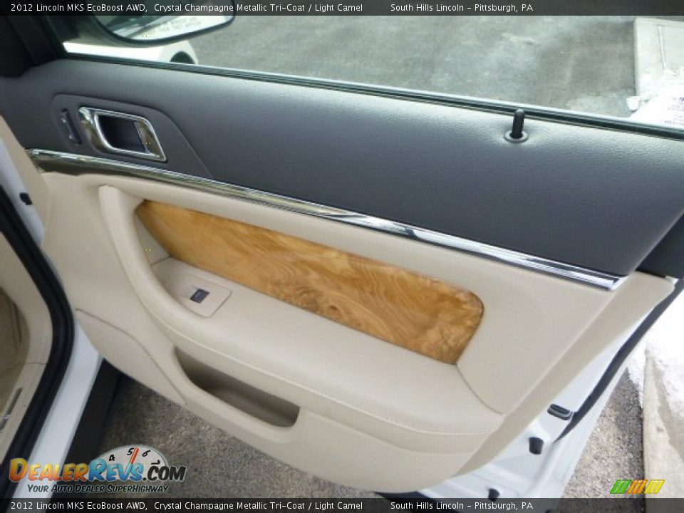 2012 Lincoln MKS EcoBoost AWD Crystal Champagne Metallic Tri-Coat / Light Camel Photo #13