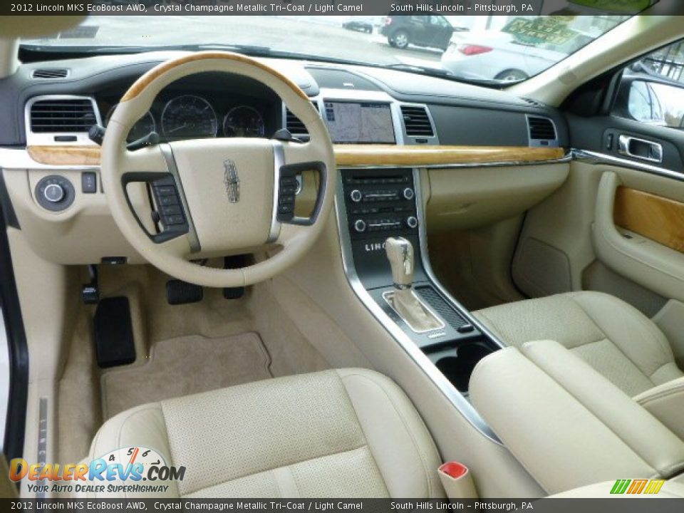 2012 Lincoln MKS EcoBoost AWD Crystal Champagne Metallic Tri-Coat / Light Camel Photo #17