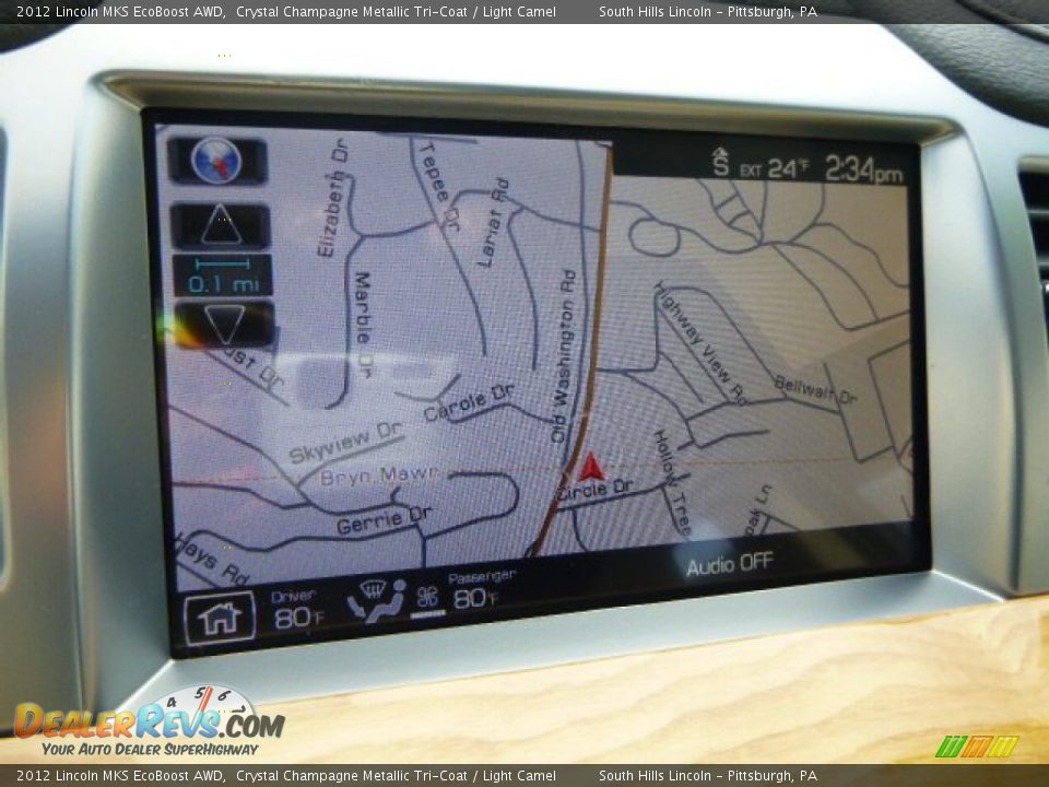 2012 Lincoln MKS EcoBoost AWD Crystal Champagne Metallic Tri-Coat / Light Camel Photo #21