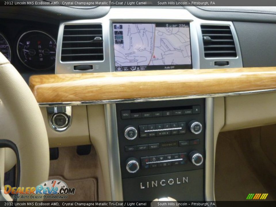 2012 Lincoln MKS EcoBoost AWD Crystal Champagne Metallic Tri-Coat / Light Camel Photo #22