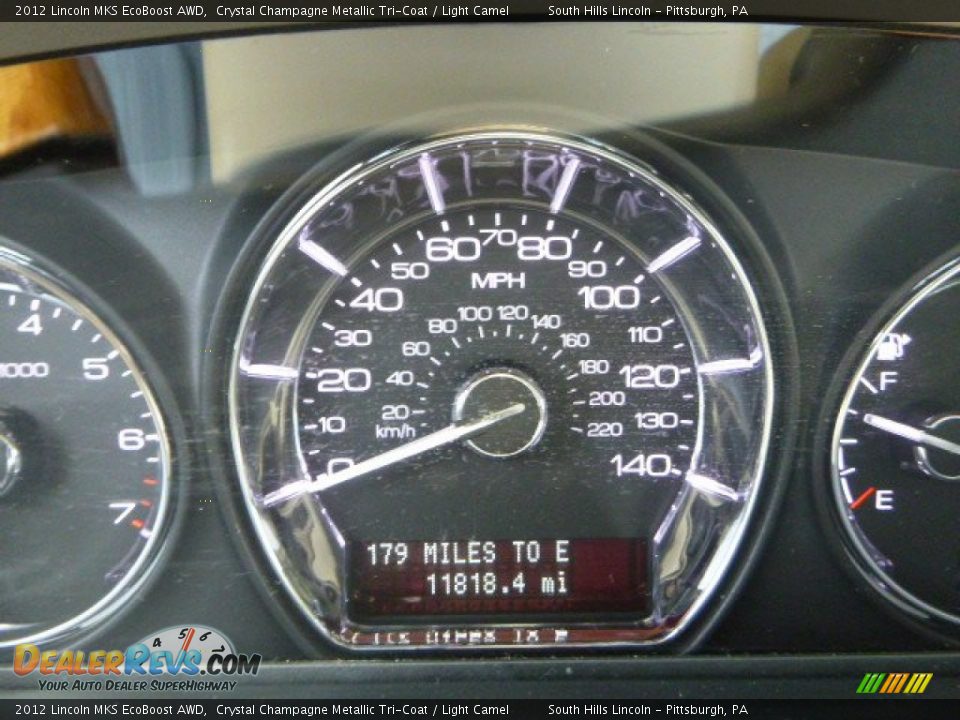 2012 Lincoln MKS EcoBoost AWD Crystal Champagne Metallic Tri-Coat / Light Camel Photo #24