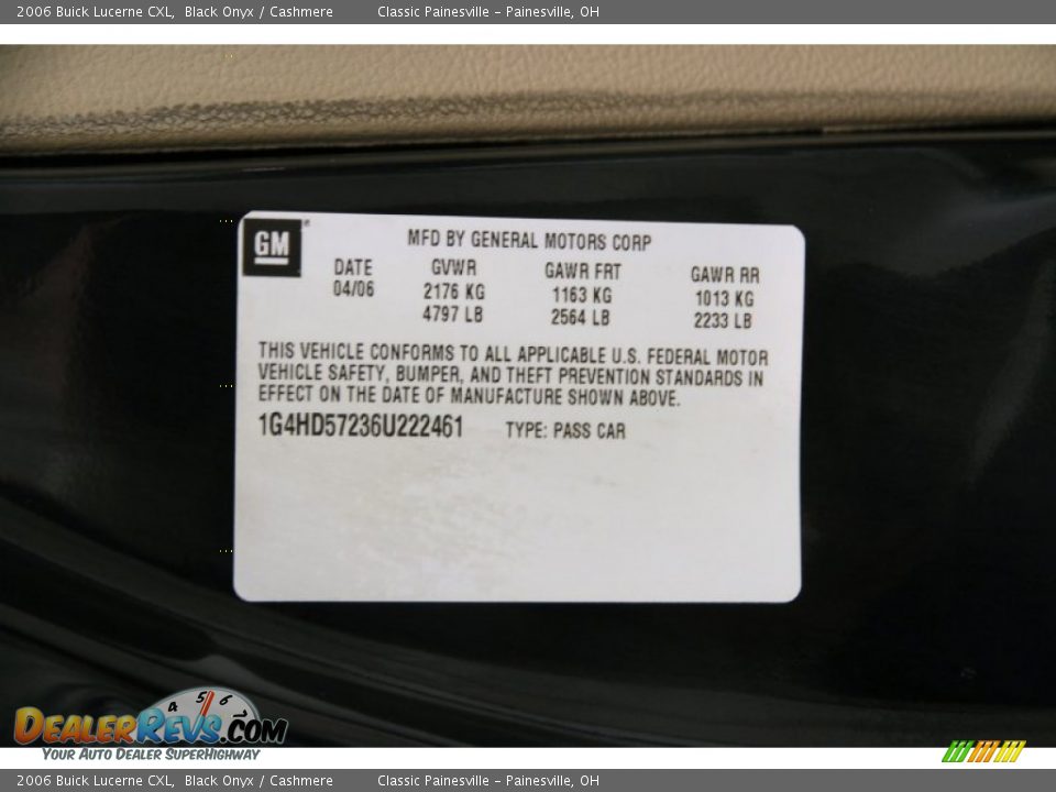 2006 Buick Lucerne CXL Black Onyx / Cashmere Photo #20