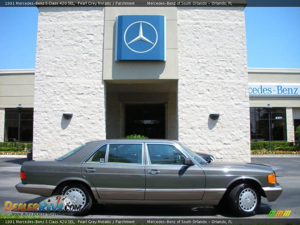 1991 Mercedes-Benz S Class 420 SEL Pearl Grey Metallic / Parchment Photo #5