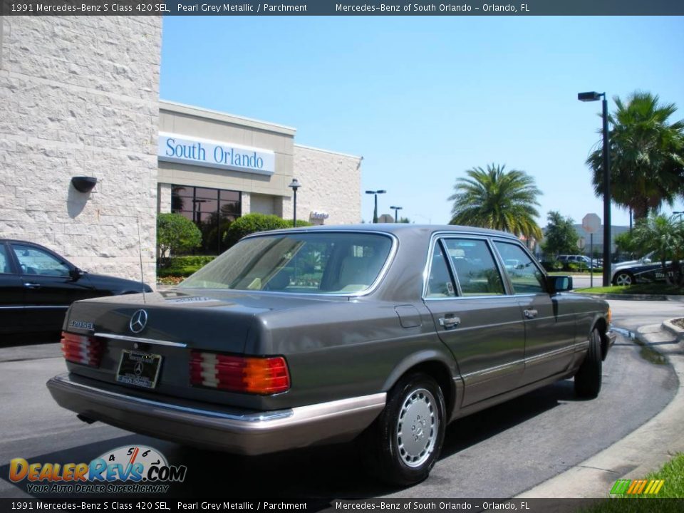 1991 Mercedes-Benz S Class 420 SEL Pearl Grey Metallic / Parchment Photo #6