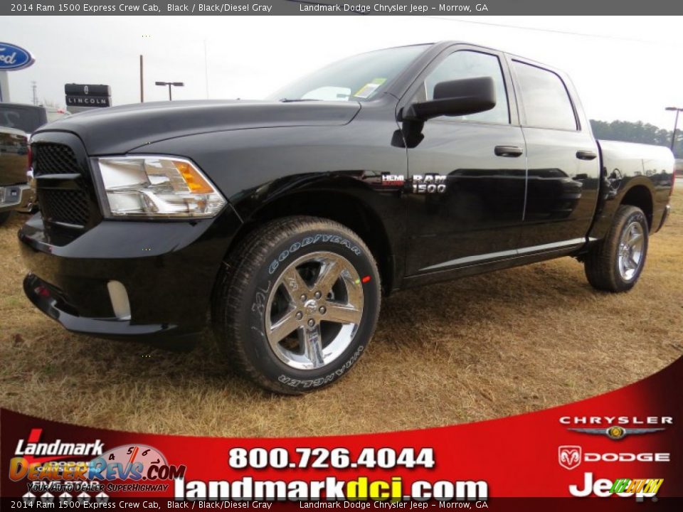 2014 Ram 1500 Express Crew Cab Black / Black/Diesel Gray Photo #1