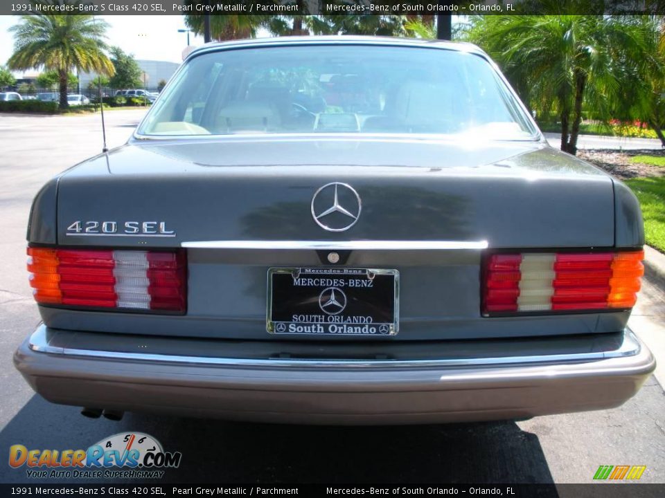 1991 Mercedes-Benz S Class 420 SEL Pearl Grey Metallic / Parchment Photo #7