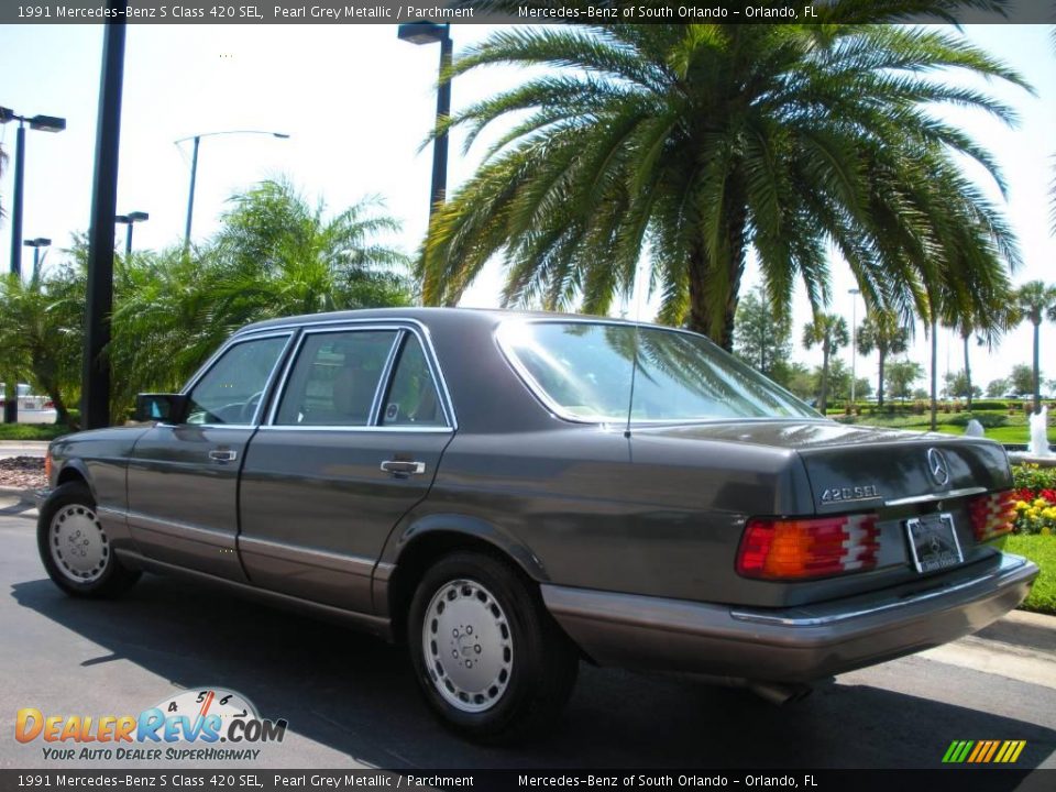 1991 Mercedes-Benz S Class 420 SEL Pearl Grey Metallic / Parchment Photo #8