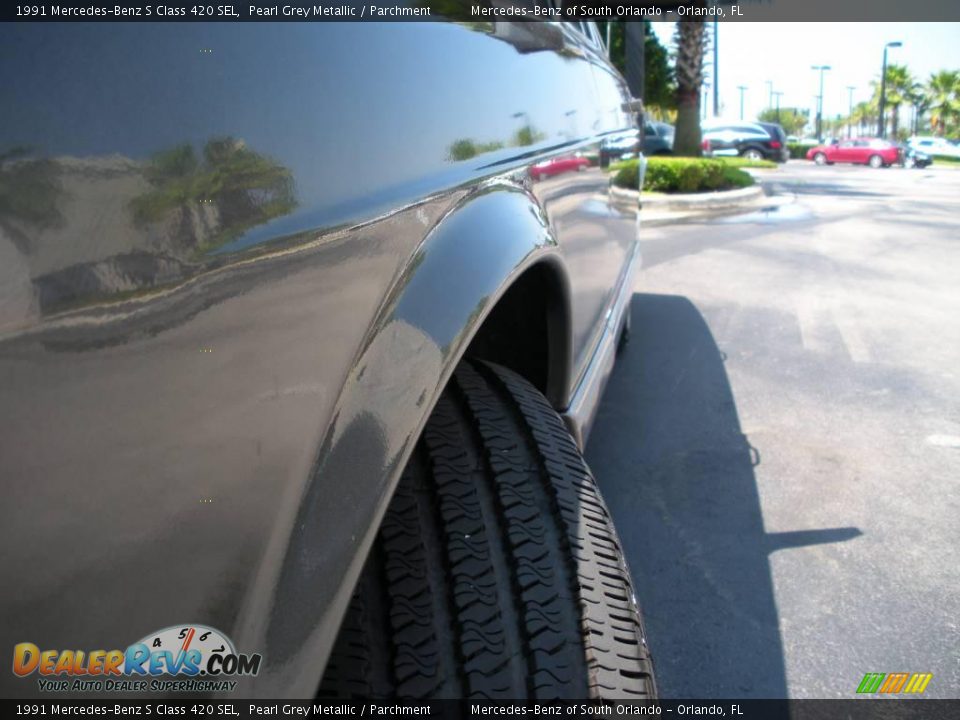 1991 Mercedes-Benz S Class 420 SEL Pearl Grey Metallic / Parchment Photo #10