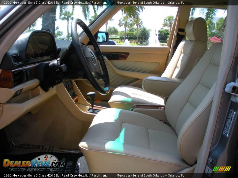 1991 Mercedes-Benz S Class 420 SEL Pearl Grey Metallic / Parchment Photo #11