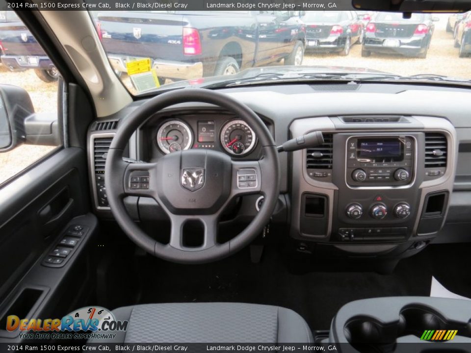 2014 Ram 1500 Express Crew Cab Black / Black/Diesel Gray Photo #9