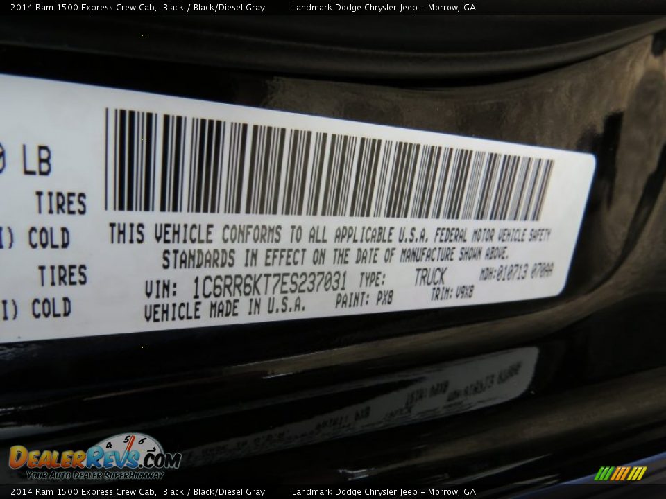 2014 Ram 1500 Express Crew Cab Black / Black/Diesel Gray Photo #11